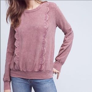 NWT Anthropologie Scalloped Sweatshirt XL